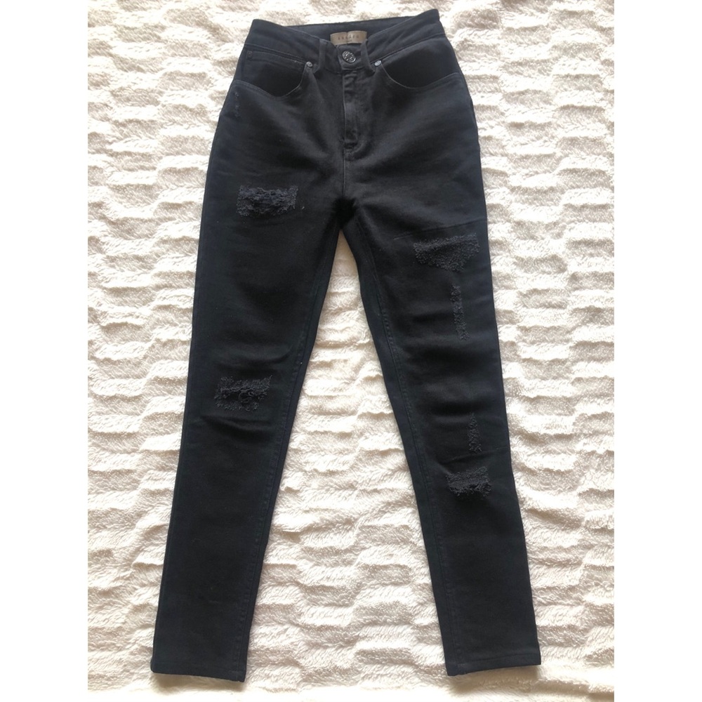 Sandro Distressed High Rise Jeans